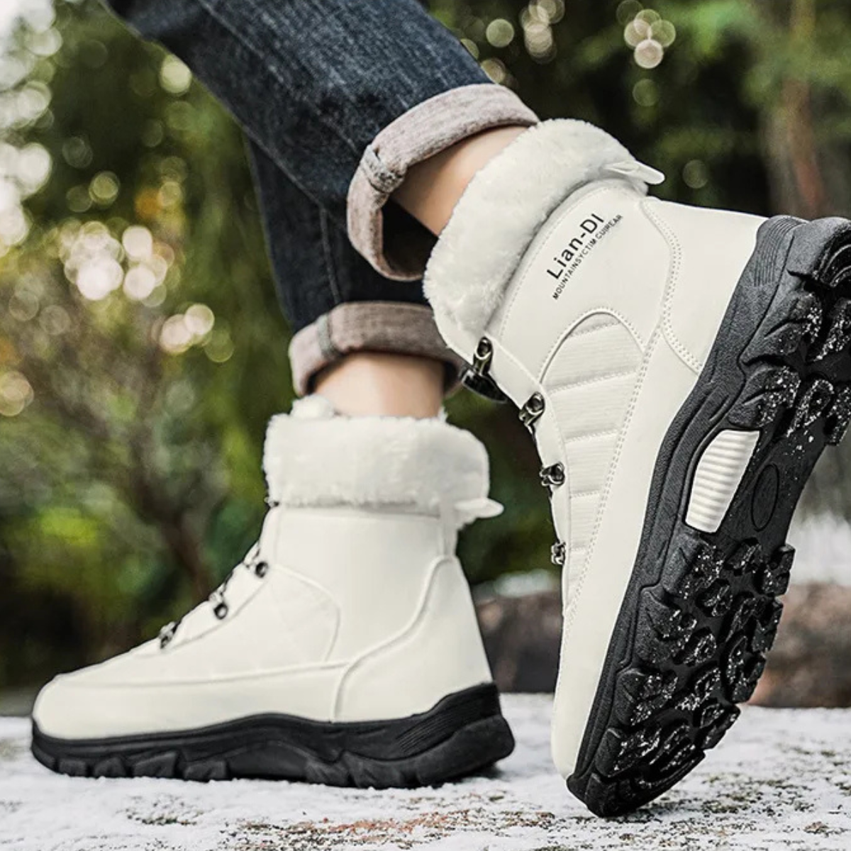 Warm Insulated Men's Snow Boots with Fur Lining