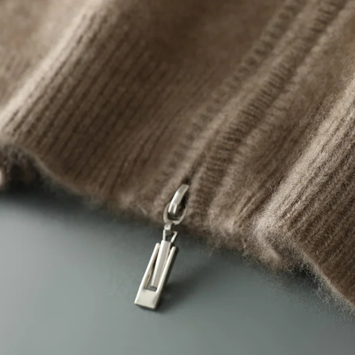 Cozy Men's Cashmere Zip Up Sweater