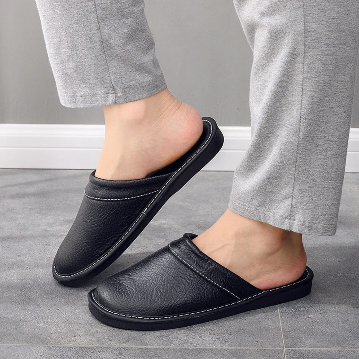 Comfortable Men's Leather Slippers