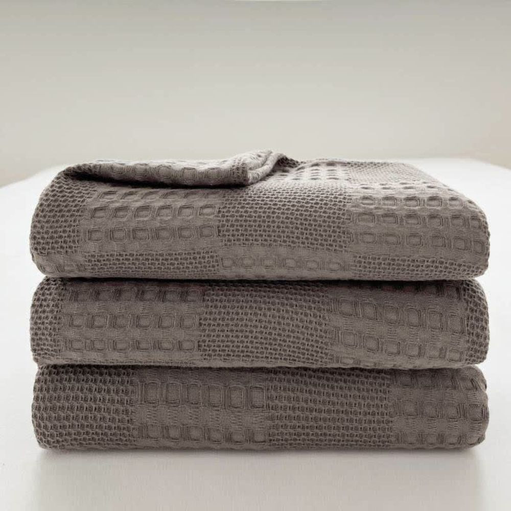 Cozy Plush Waffle Throw Blanket
