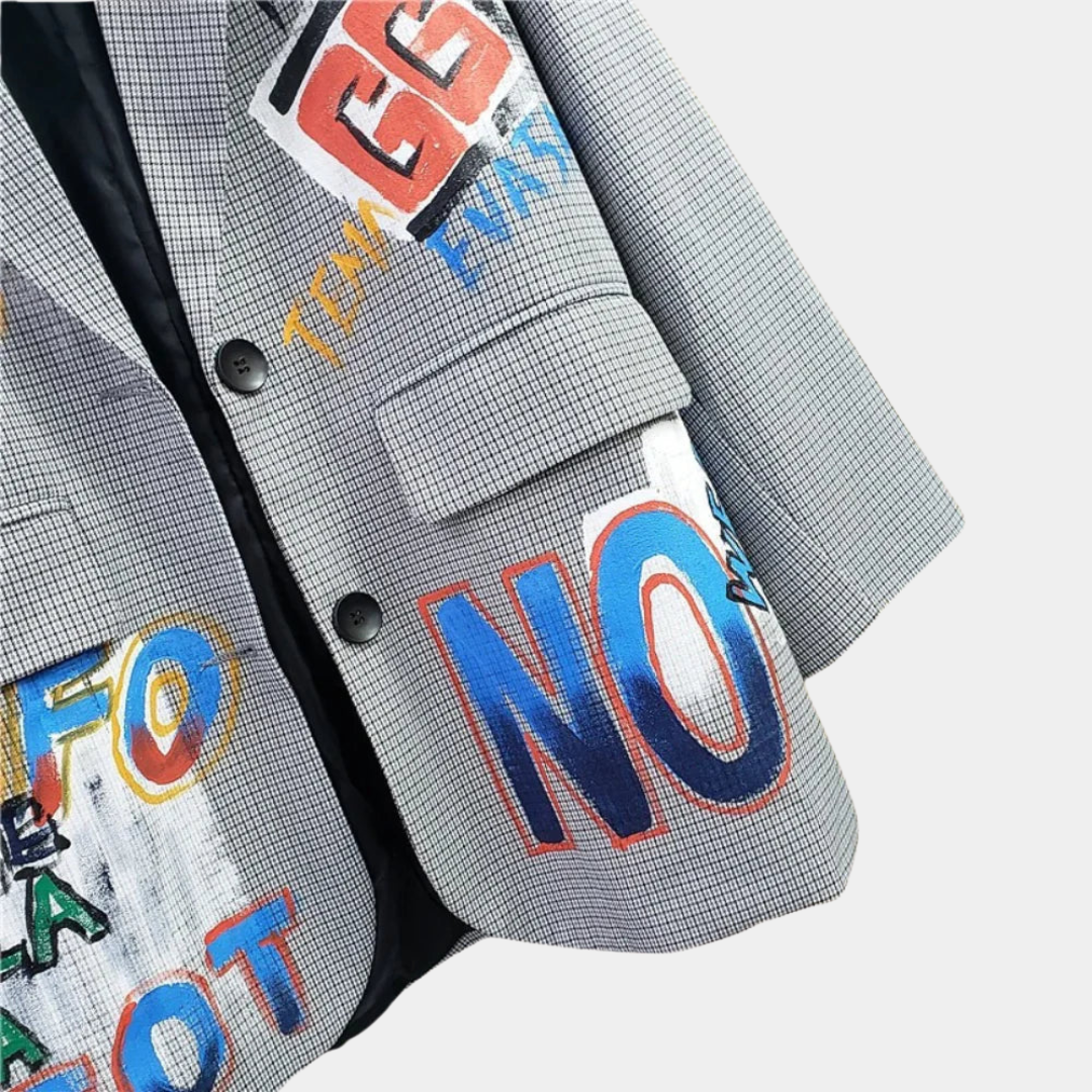 Large Fit Ladies Checked Suit Jacket
