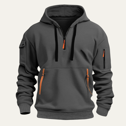 Rugged Men's Military Hooded Coat with Multiple Pockets