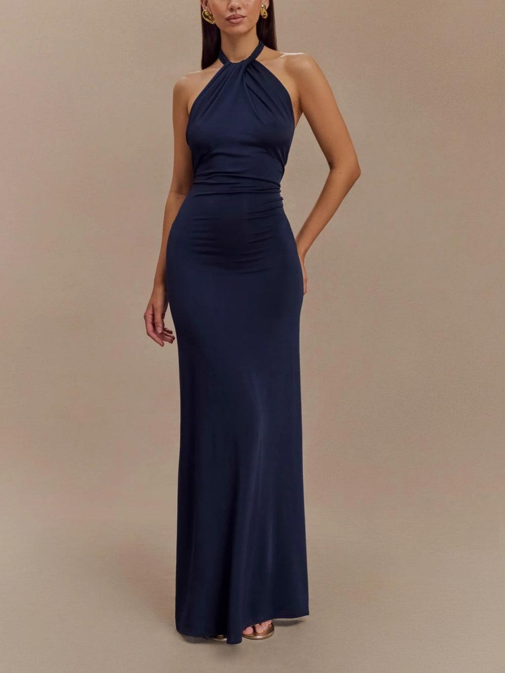 Slinky Strapless Maxi Evening Dress