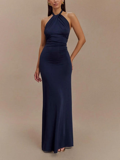 Slinky Strapless Maxi Evening Dress