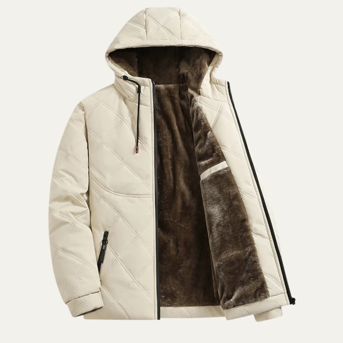 Warm Men's Quilted Hooded Winter Coat