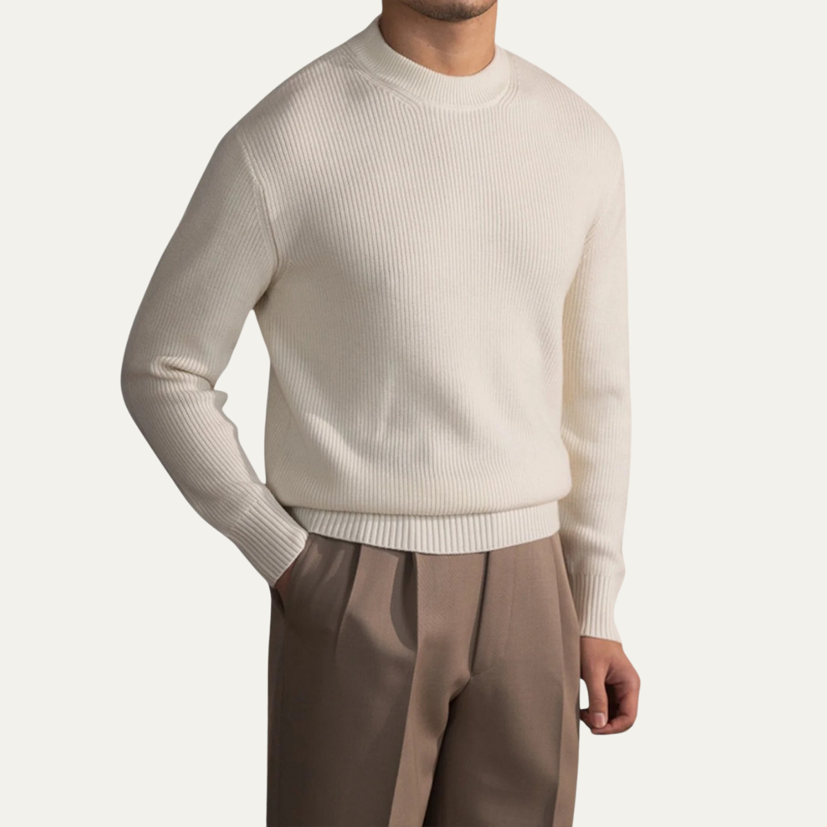 Warm Mens Wool Crew Neck Jumper