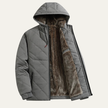 Warm Men's Quilted Hooded Winter Coat - Nocini