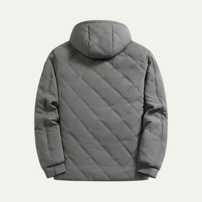 Warm Men's Quilted Hooded Winter Coat