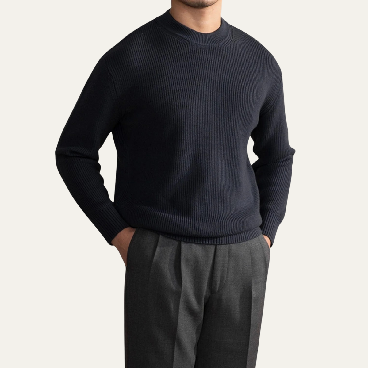 Warm Mens Wool Crew Neck Jumper