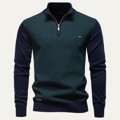 Warm Men's Half Zip Winter Knit Sweater - Nocini