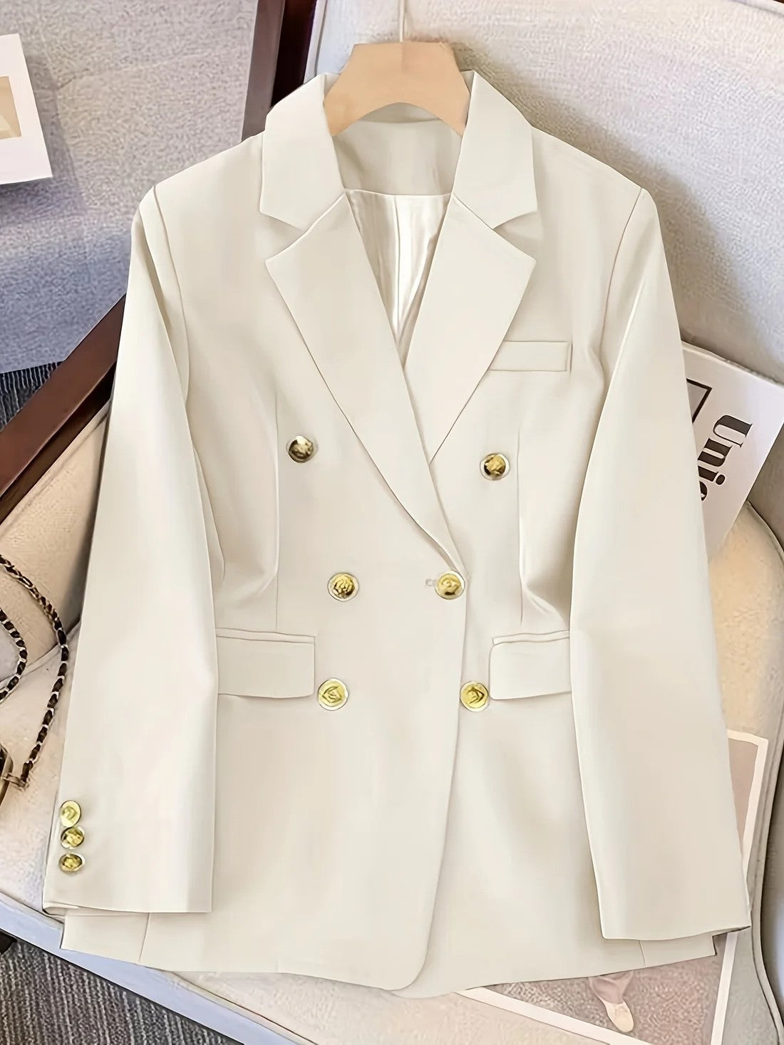 Professional Fit Women's Blazer with Gold Buttons