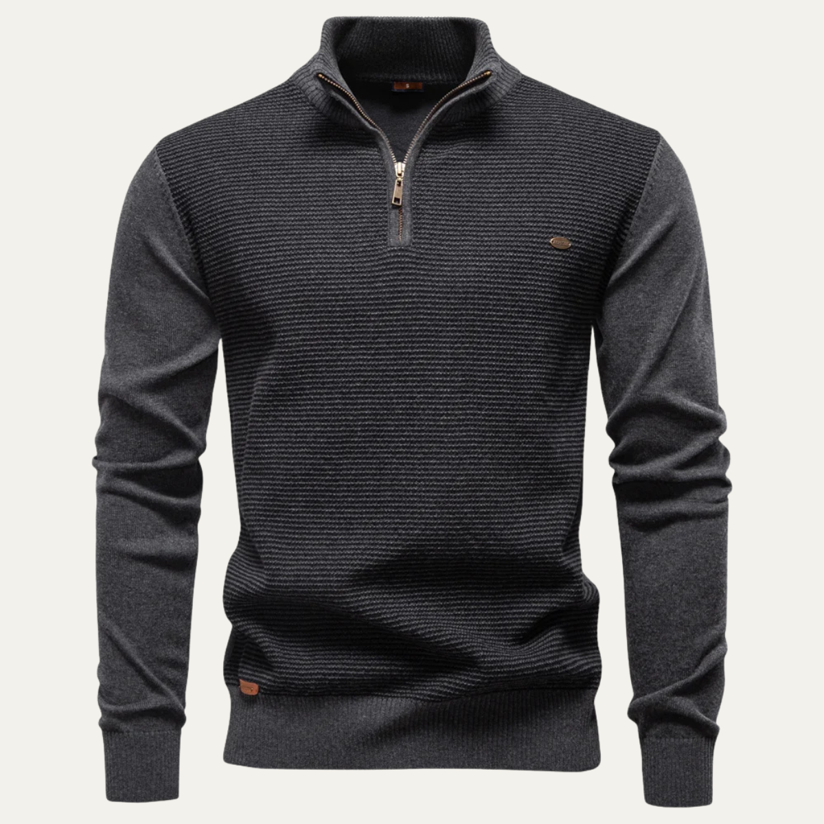 Warm Men's Half Zip Winter Knit Sweater