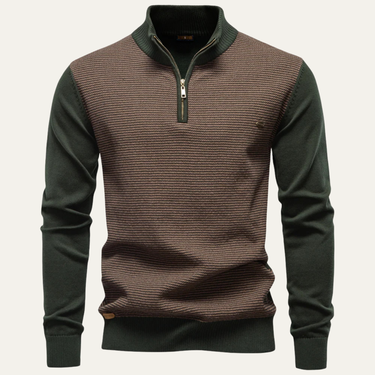 Warm Men's Half Zip Winter Knit Sweater