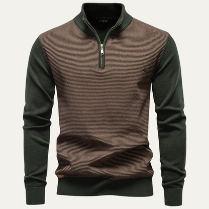 Warm Men's Half Zip Winter Knit Sweater