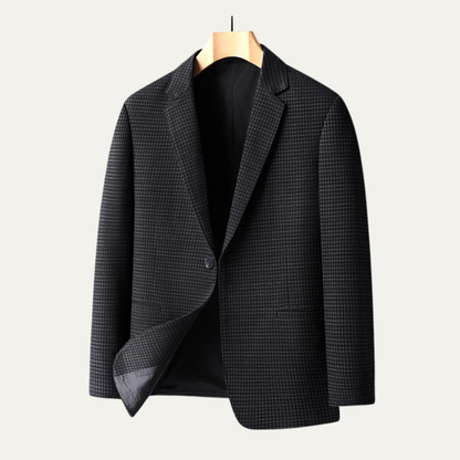 Classic Plaid Men's Office Blazer Jacket