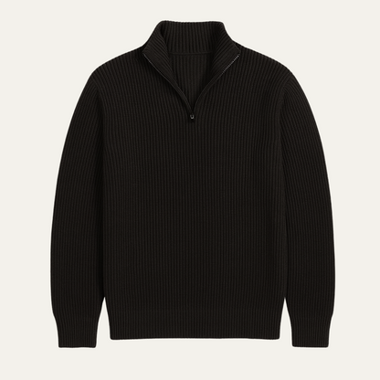 Warm Mens Merino Wool Half Zip Sweater - Nocini