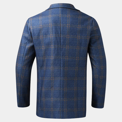 Slim Fit Plaid Blazer for Men