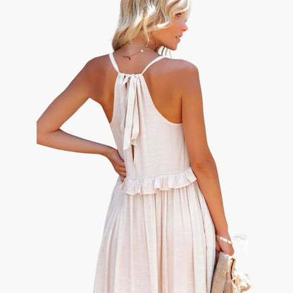 Flowy Long Dress for Women, Lightweight Ruffle Style
