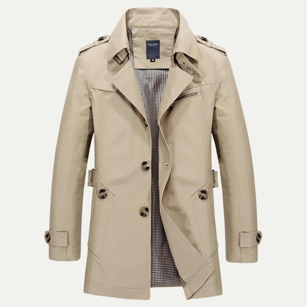 Waterproof Men's Classic Double Breasted Trench Coat - Nocini