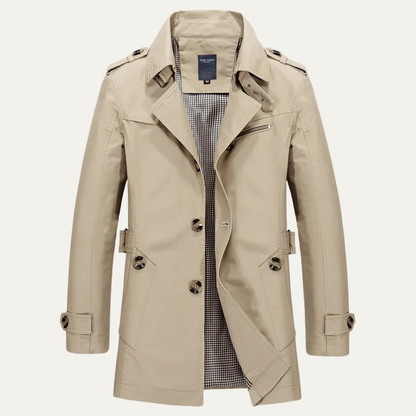 Waterproof Men's Classic Double Breasted Trench Coat - Nocini
