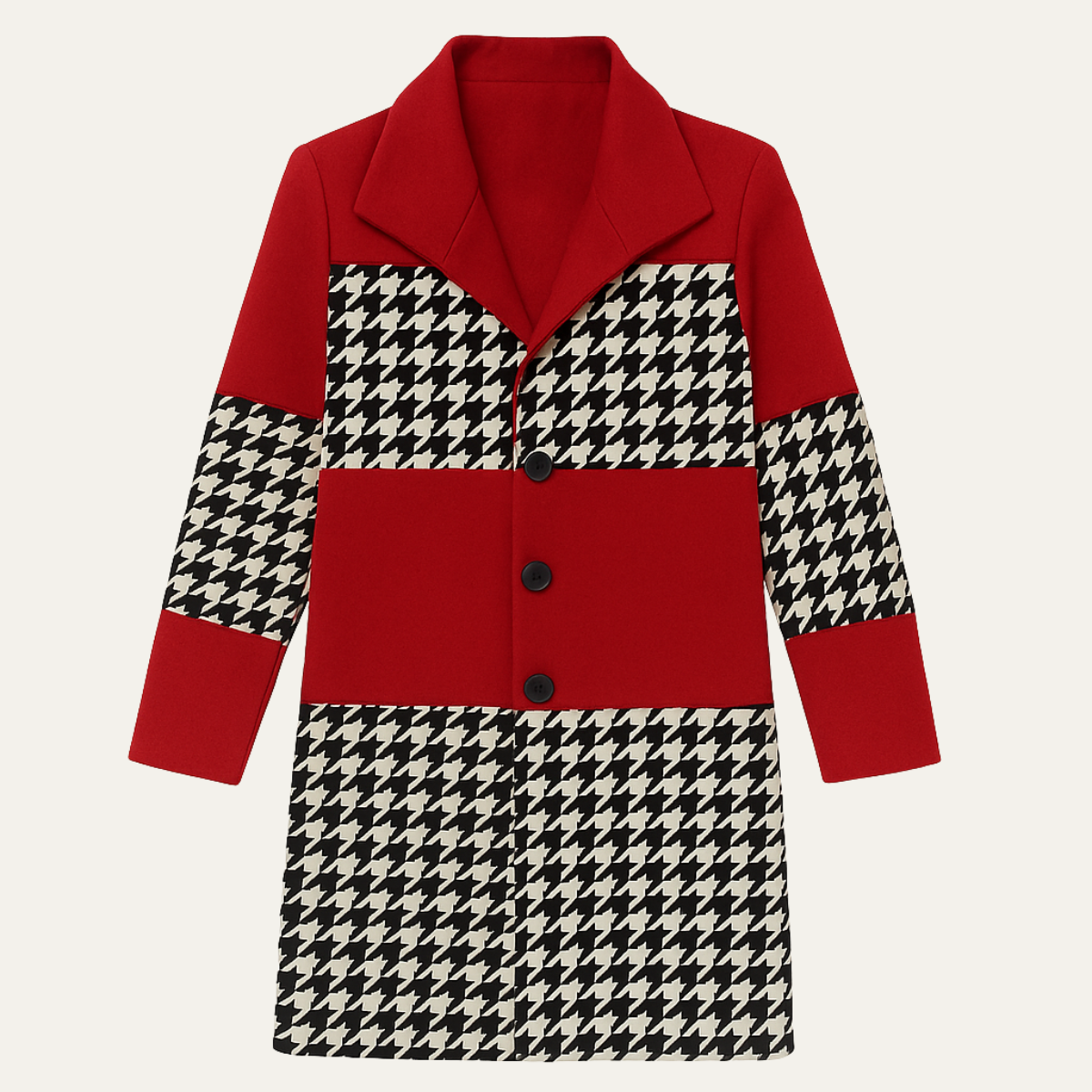 Mens Multi Colour Geometric Parka Jacket with Pockets - Nocini