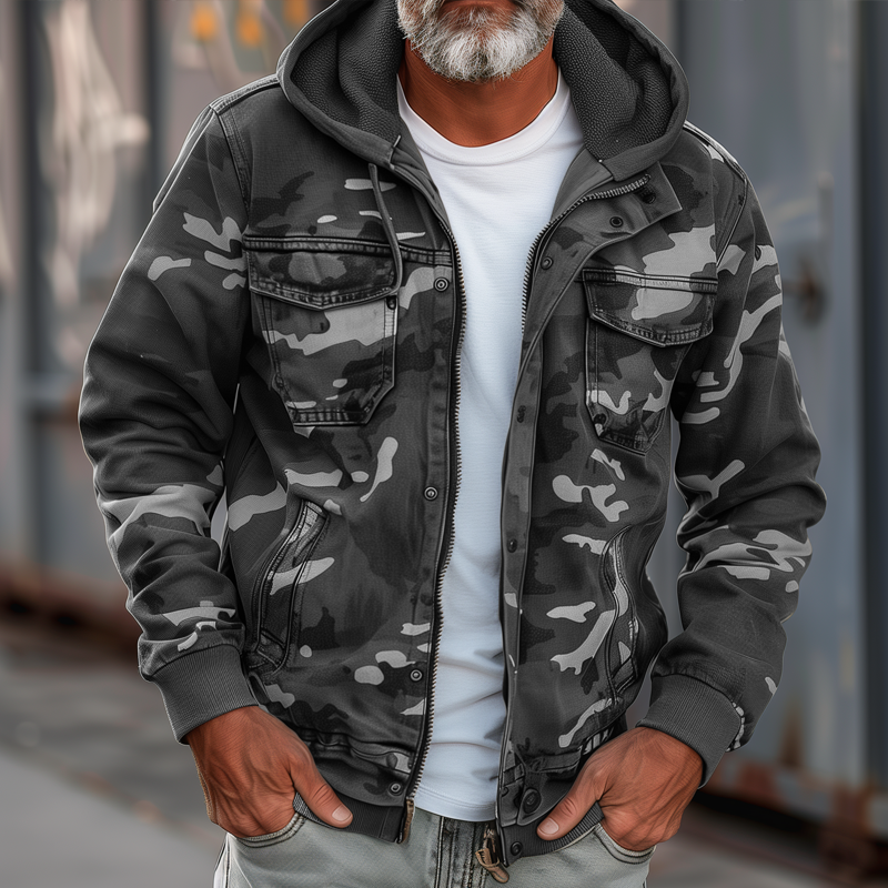 Drake | Men's Camo Hoodie Cargo Jacket
