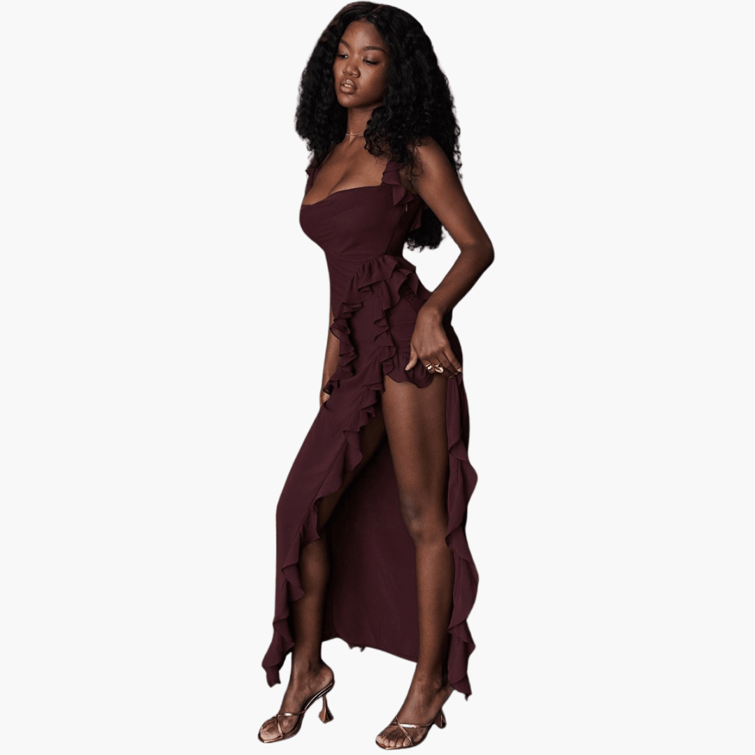 Flowy Womens Summer Maxi Dress with High Split