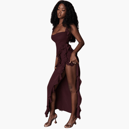 Flowy Womens Summer Maxi Dress with High Split