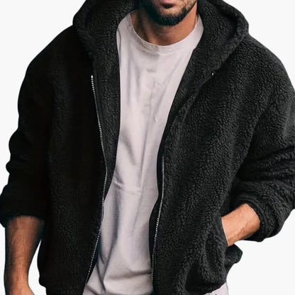 Men's Fleece Zip Up Long Sleeve Jacket