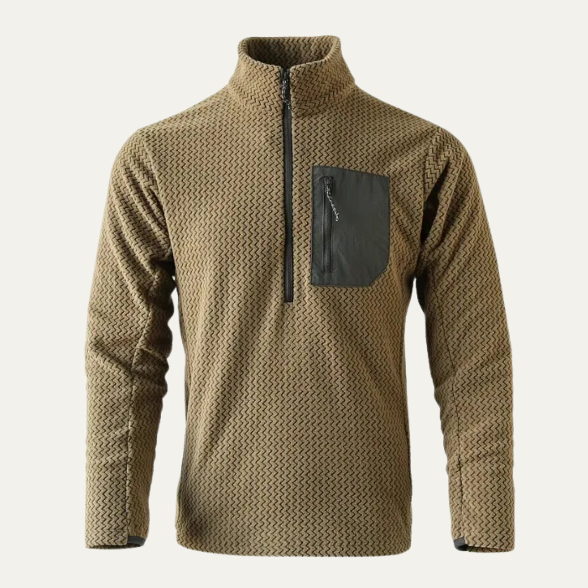 Warm Men's Fleece Pullover with Pocket - Nocini