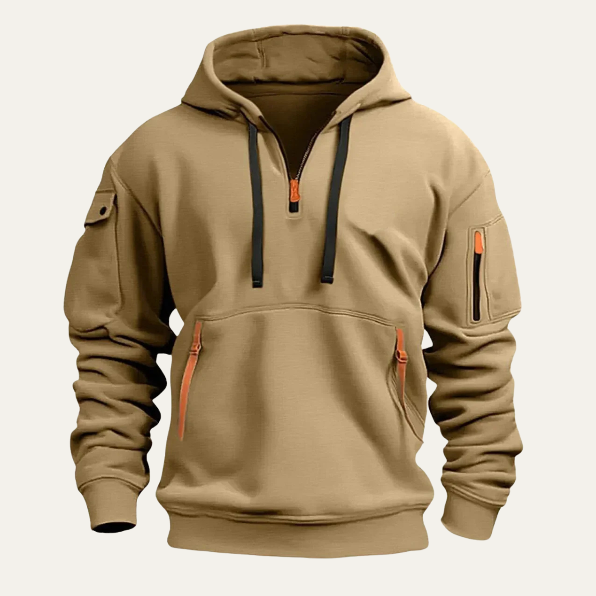 Rugged Men's Military Hooded Coat with Multiple Pockets - Nocini