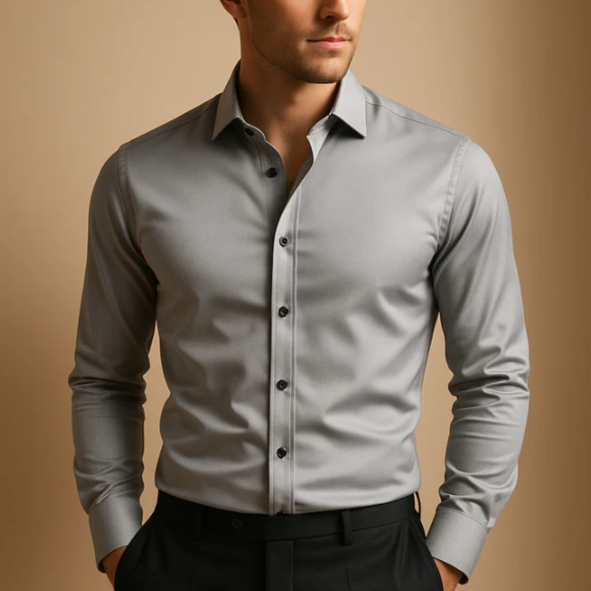 Classic Men's Slim Fit Business Dress Shirt