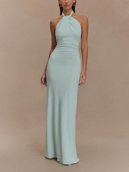 Slinky Strapless Maxi Evening Dress - Olytrend