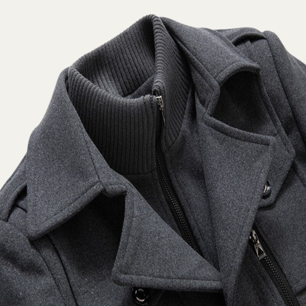 Waterproof Men's Classic Long Trench Coat with Collar