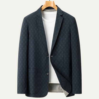 Slim Fit Patterned Office Jacket for Men