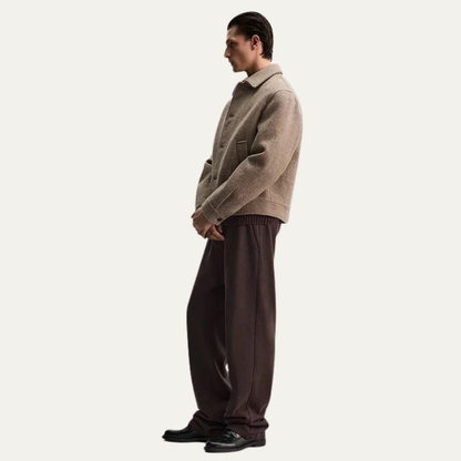 Warm Brown Mens Wool Coat
