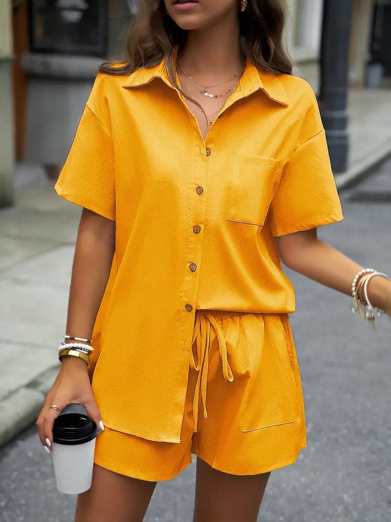 Ladies Casual Tee and Shorts Set Comfortable Wear - Nocini