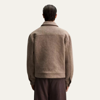 Warm Brown Mens Wool Coat