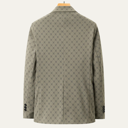 Slim Fit Patterned Office Jacket for Men