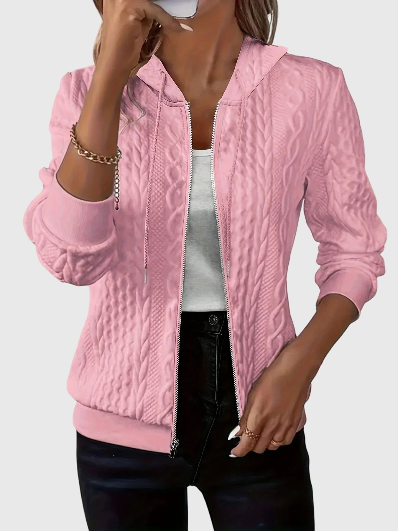 Women's Zip Front Hooded Sweatshirt - Olytrend