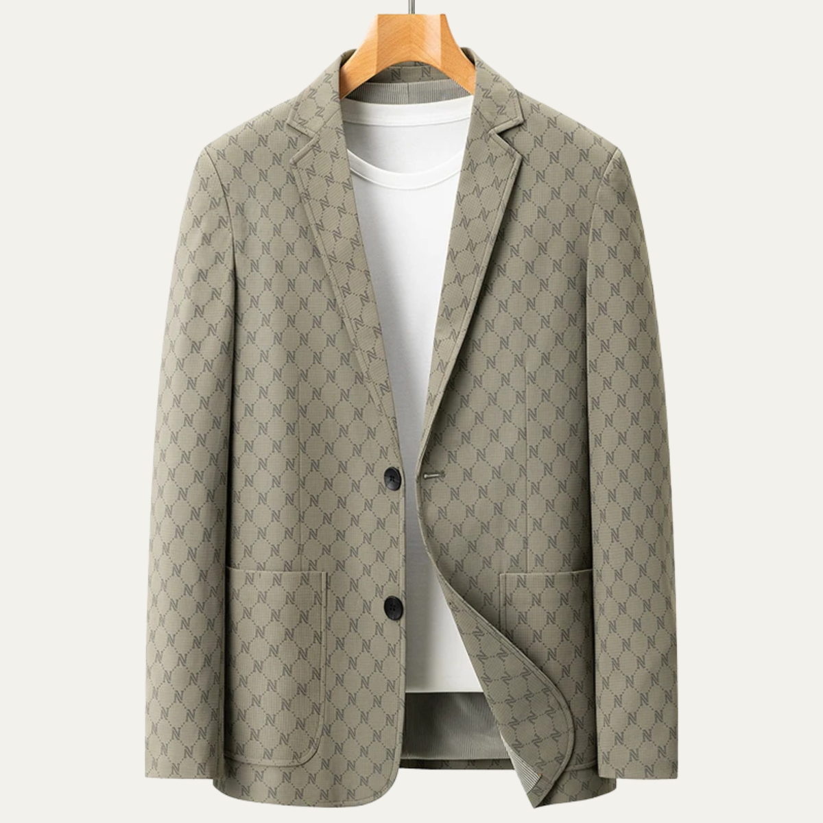 Slim Fit Patterned Office Jacket for Men