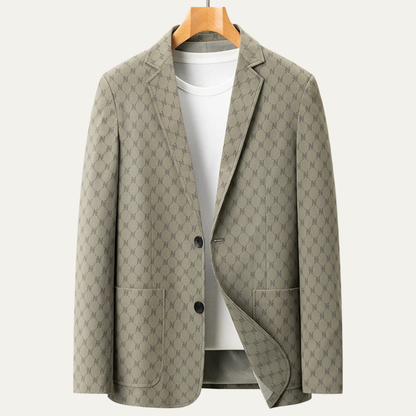 Slim Fit Patterned Office Jacket for Men