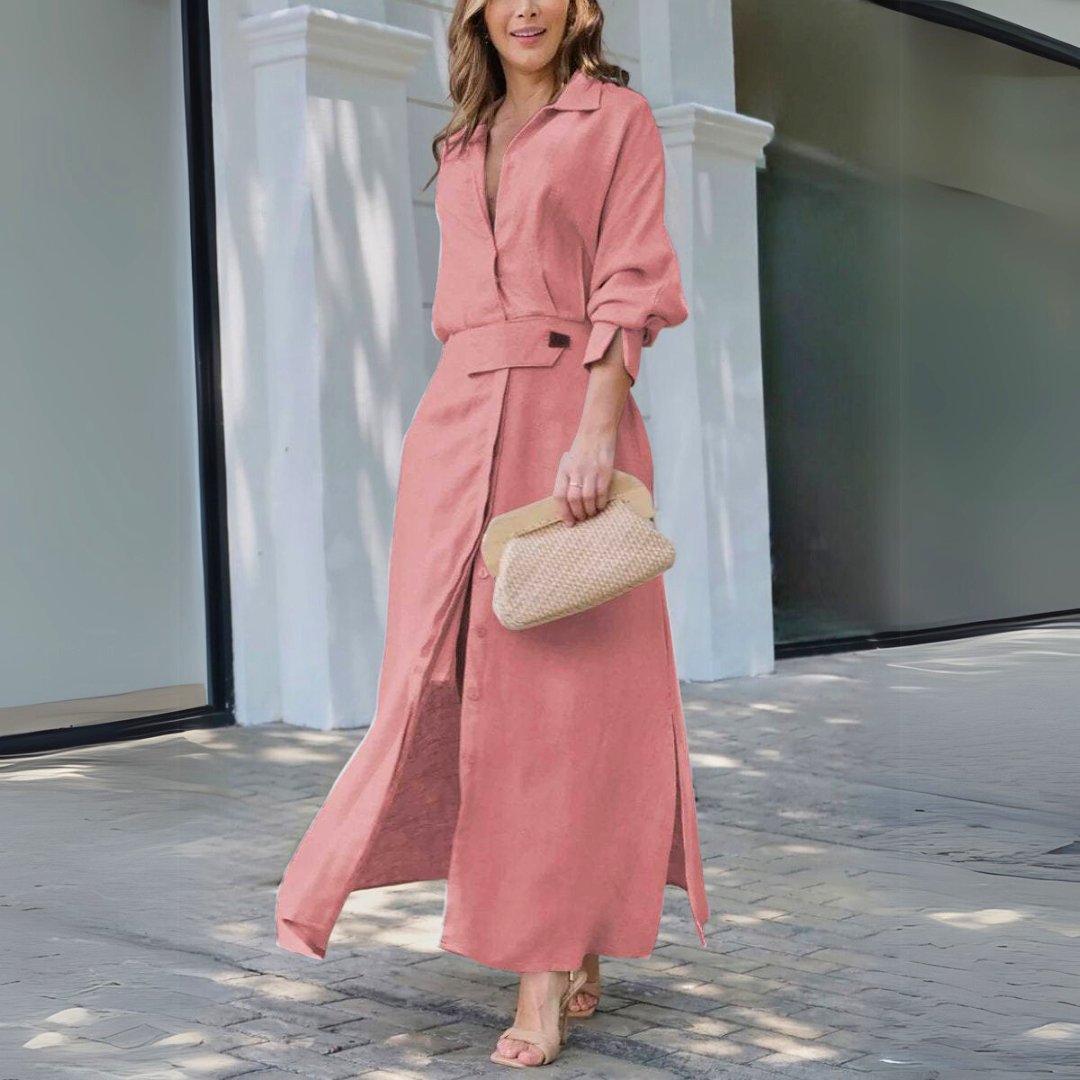 Beautiful Long V Neck Evening Dress