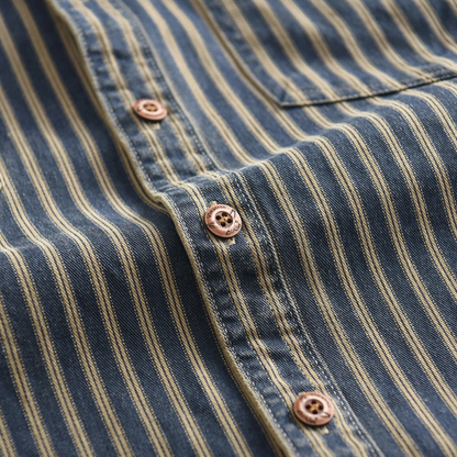 Timeless Mens Striped Relaxed Fit Button Down Shirt