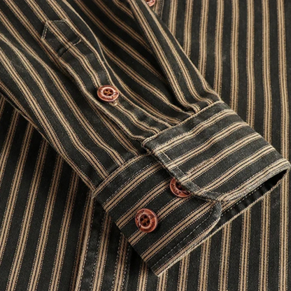 Classic Men's Striped Button Down Casual Shirt