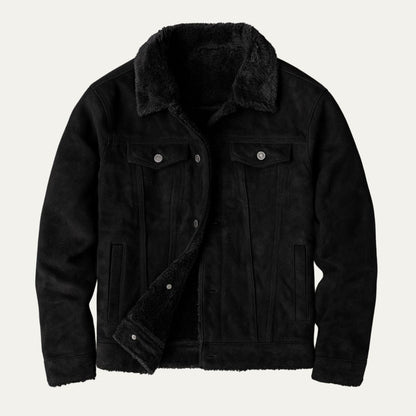 Warm Waterproof Mens Suede Leather Jacket