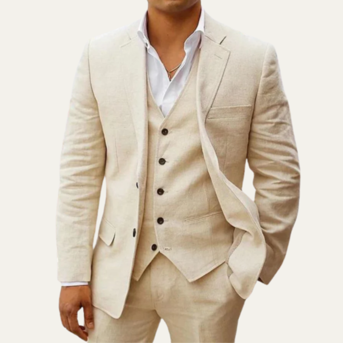 Lightweight Men's 3 Piece Linen Suit – Cool Summer Wear