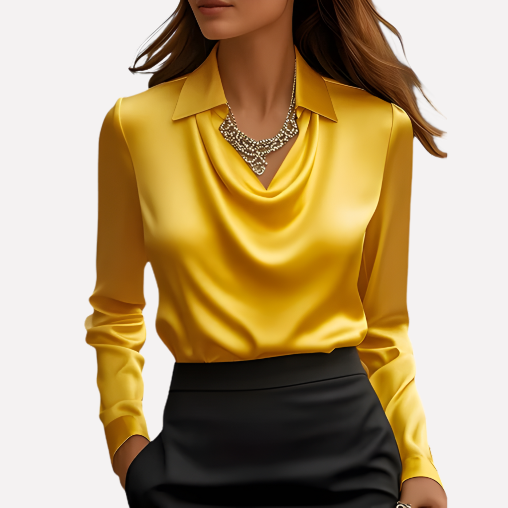 Ladies Silk Blouse with Flowy Neckline