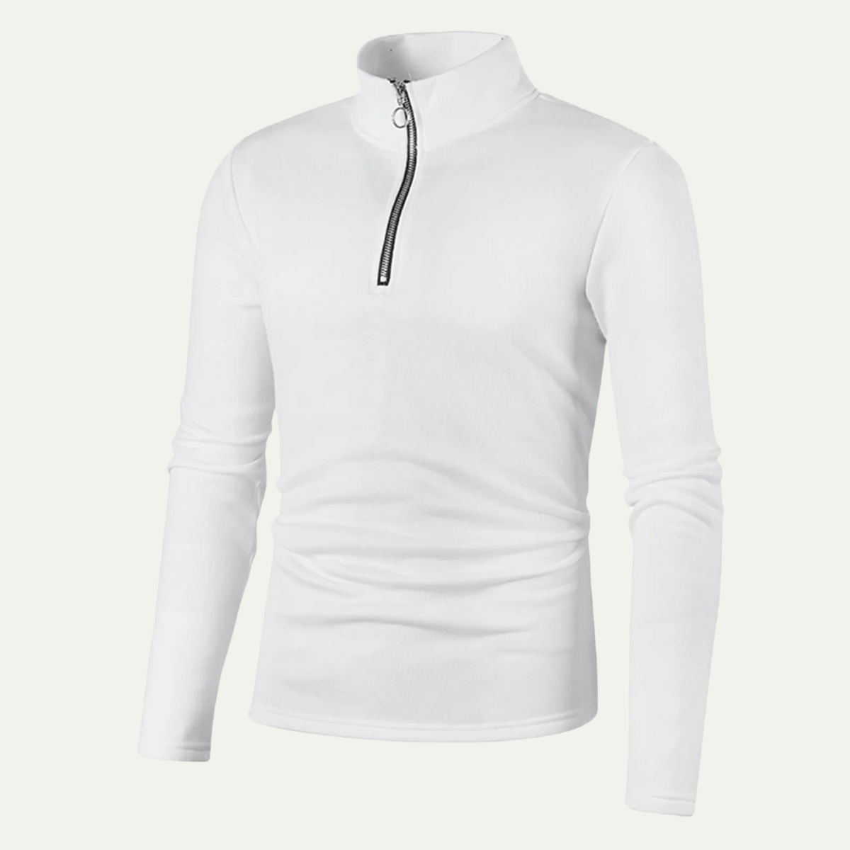Warm Solid Color Zipper Neck Thick Winter Sweater