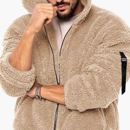 Men's Fleece Zip Up Long Sleeve Jacket